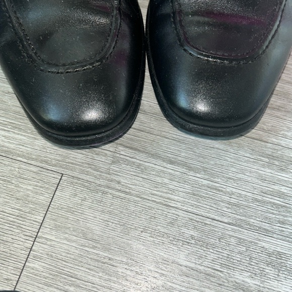 Salvatore Ferragamo mens Dress Slip On Loafers black w/ Silver logo 8 (wide) - Picture 6 of 10